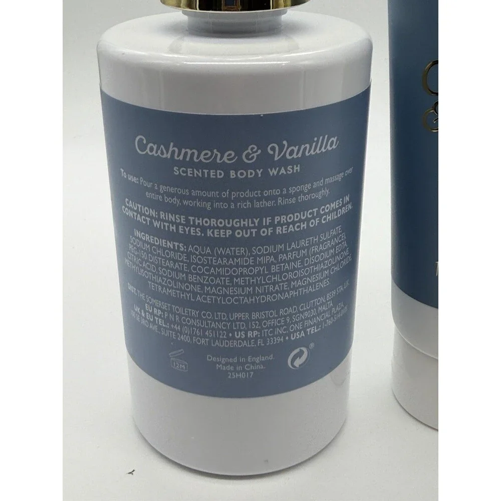 Asquith & Somerset Cashmere & Vanilla  10 Oz Body Wash And 5 Oz Scrub. New
